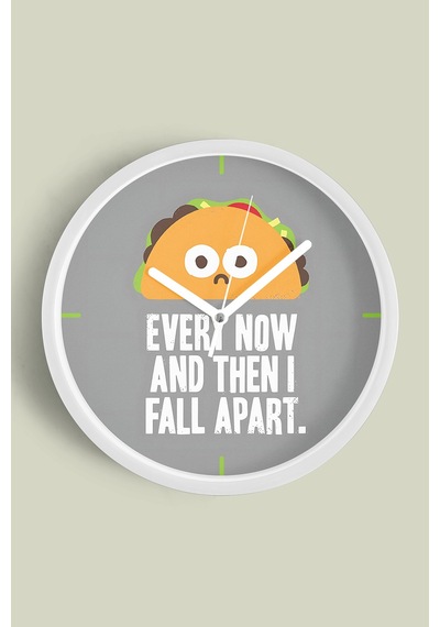 Modern Yazılı Tasarım - Every Now And Then I Fall Apart Duvar Saati - 25cm - Önü Camlı Beyaz Kasa-jh0084 Beyaz