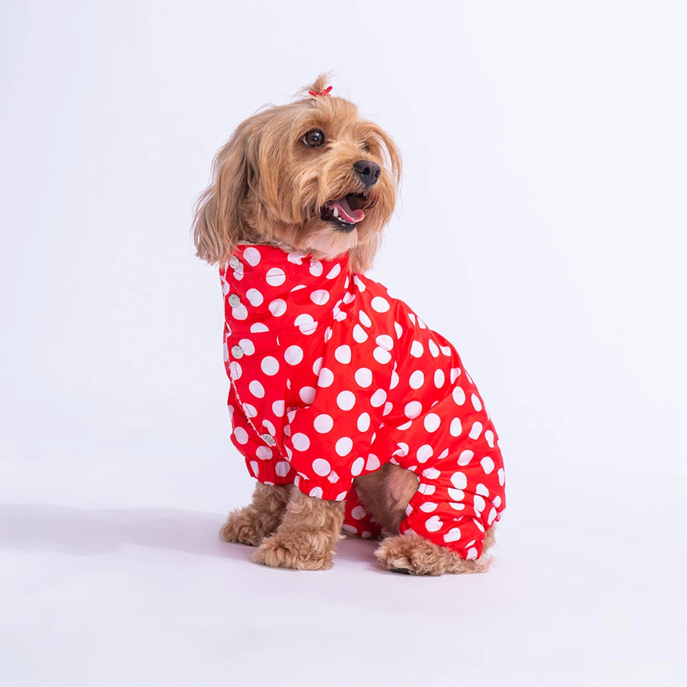 Dots Polarlı Kedi Köpek Tulum Yağmurluk
