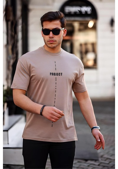 Trc 2774 Project Ön ve Arka Baskılı Bisiklet Yaka Erkek Tshirt 001