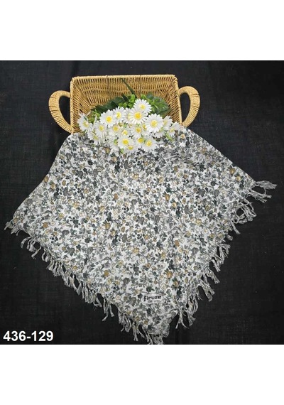 Firuze Eşarp Firuze Desenli Sökme Boncuklu Eşarp 436-129 Çok Renkli