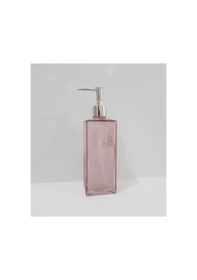 Buççin Online Mağaza 500 Ml Renkli Cam Sıvı Sabunluk Cam Pembe Çok Renkli