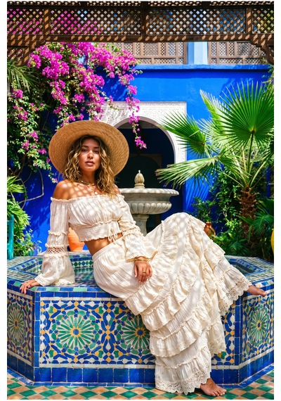 Fashion Cocktail Desert Oasis Organik Pamuk Kat Kat Katmanlı Doğal Dokulu İspanyol Kollu Tanrıça Silüeti Smocked Detaylı Çingene Bluz Maksi Etek Takım ekru Fashion Cocktail Desert Oasis Organik Pamuk Kat Kat Katmanlı Doğal Dokulu İspanyol Kollu Tanrıça Silüeti Smocked Detaylı Çingene Bluz Maksi Etek Takım ekru