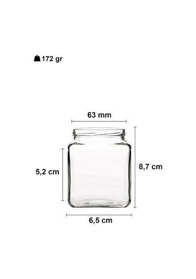 250 Ml Metal Kapaklı Kare Kavanoz 250 Cc Şeffaf Köşeli Kavanoz 6 Adet Altın/gold Diğer