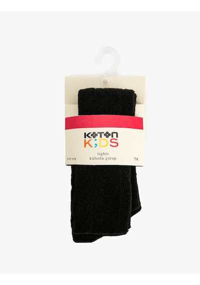 Koton Dokulu Külotlu Çorap Siyah 5wkg80128aa Siyah