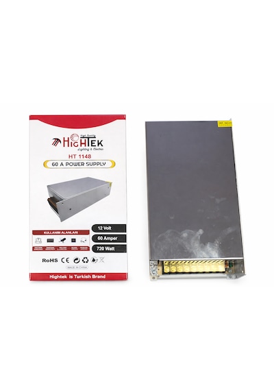 12v 60a Güç Kaynağı 720w Trafo Adaptör Metal Kasa Güç Adaptörü Ip20 12v Besleme