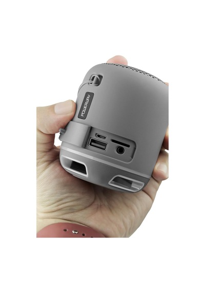C4 Gümüş Taşınabilir Bluetooth Hoparlör Ses Bombası Yüksek Ses Gücü Sese Duyarlı Led Işık