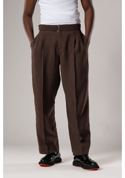Akçaylar Çift Pileli Yazlık Modal Kumaş Beli Kemerli Geniş Paça Baggy Pantolon Kahverengi Akçaylar Çift Pileli Yazlık Modal Kumaş Beli Kemerli Geniş Paça Baggy Pantolon Kahverengi