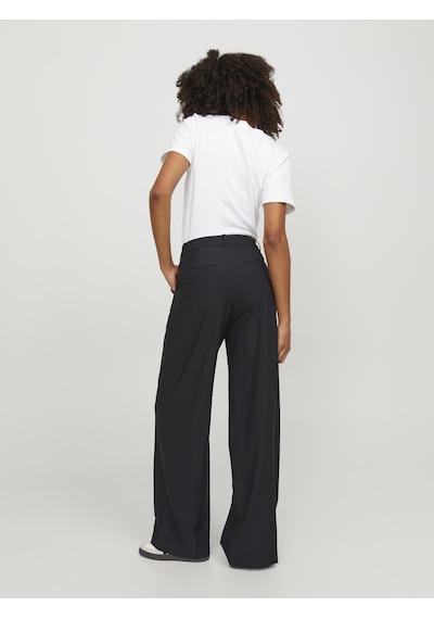 Jack & Jones Kadın Yüksek Bel Dokuma Pantolon - Ellis - 12248958 Black Siyah