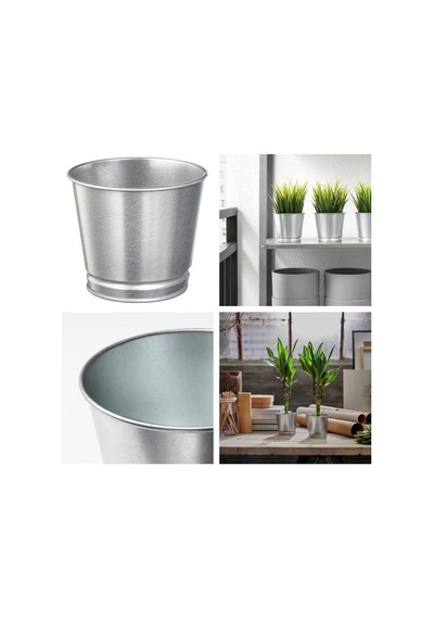 Saksı 3 Adet Paslanmaz Çelik Bitki Saksısı Boyanabilir 9cm