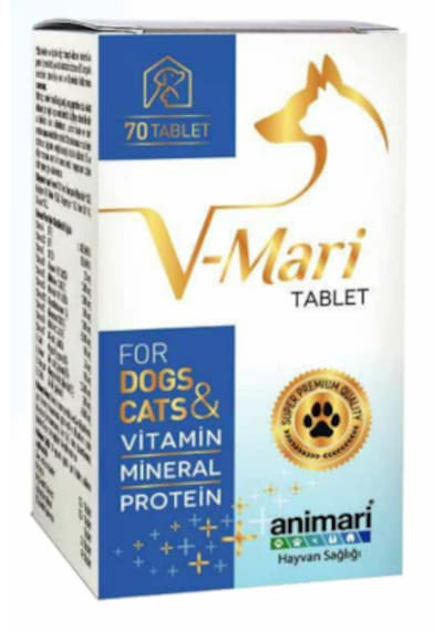Animari V-mari Kedi Köpek Vitamin Mineral Ve Protein 70 Tablet