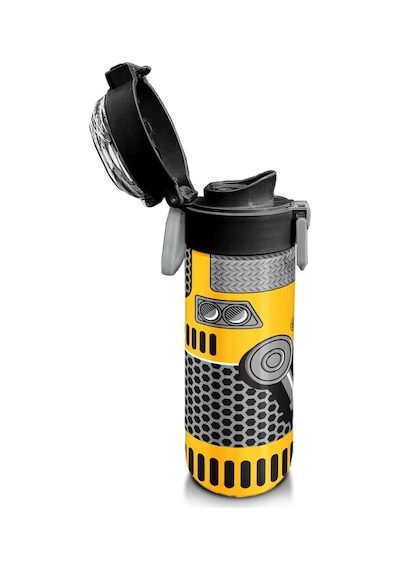Coral High Kids Sarı Siyah Robot Desenli Pipetli Ve Direkt İçim Çelik Termos 500 Ml 31862 Sarı - Siyah
