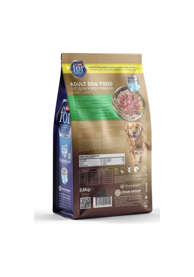 Kuzu Etli Yetişkin Köpek Maması - Postbiyotik İçerikli Sindirim Destekleyici - 2,5 Kg
