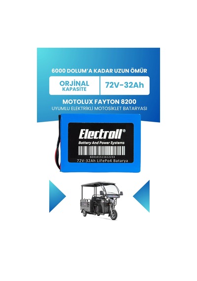 Motolux Fayton 8200 Batarya Standart Kapasite Lifepo4 72v 32ah Elektrikli Motosiklet Bataryası