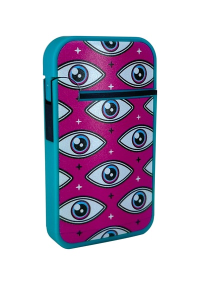 Zengaz Cool Tasarım Jet Alev Çakmak - Pink Eyes Turkuaz