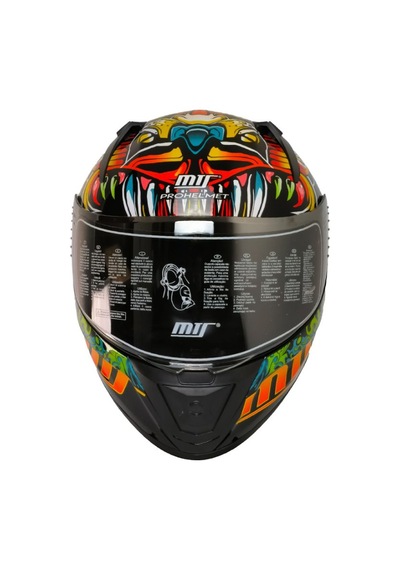 Motoanl Ece 22.r06 Sertifikalı Double Vizör Full Face Kask Azure Yeşil Turuncu Siyah