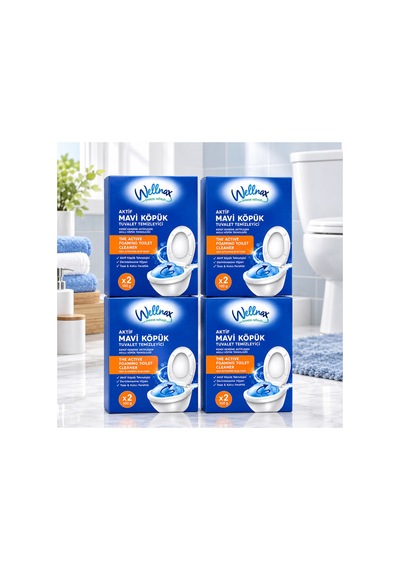 Aktif Tuvalet Temizleyici Köpük Mavi 2 X 100 Gr X 4 Adet