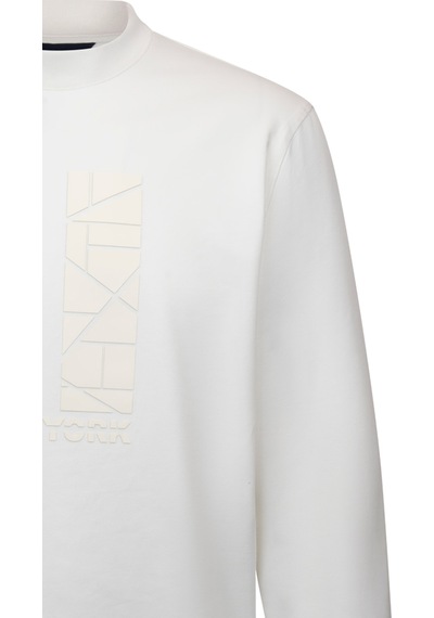 Hatemoğlu Beyaz Regular Fit Baskılı Pamuklu Bisiklet Yaka Sweatshirt 30221 Beyaz