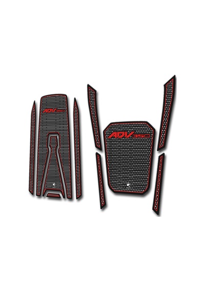 Hades Honda Adv350 Uyumlu Tank Pad Seti Karbon Kırmızı Depo Koruma Siyah