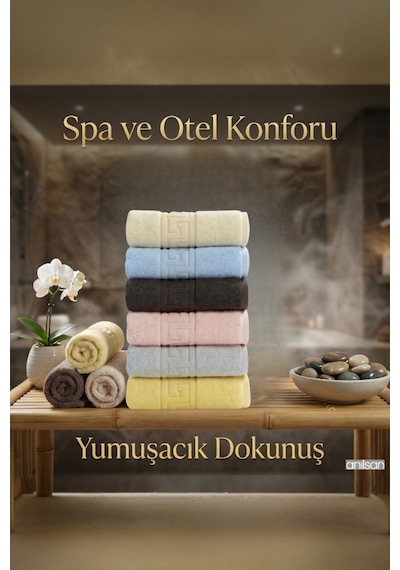 6'lı Lüx Karışık Greek El Havlusu - 50x90 Cm, 225 Gr, %100 Pamuk, Spa Ve Otel Havlusu, Günlük Kullanıma Uygun Çok Renkli