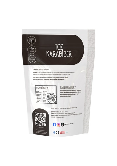Toz Karabiber 100 Gr İnce Öğütülmüş Karabiber, Aromatik Baharat, Et, Tavuk Ve Yemekler İçin