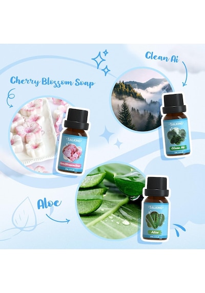 Salking Temiz Uçucu Yağ Seti, 6 X 10 Ml Aroma Terapi Koku Yağı, Doğal Ve Katkısız