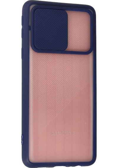 Samsung Galaxy A01 Core Kılıf Palm Buzlu Kamera Sürgülü Silikon - Lacivert