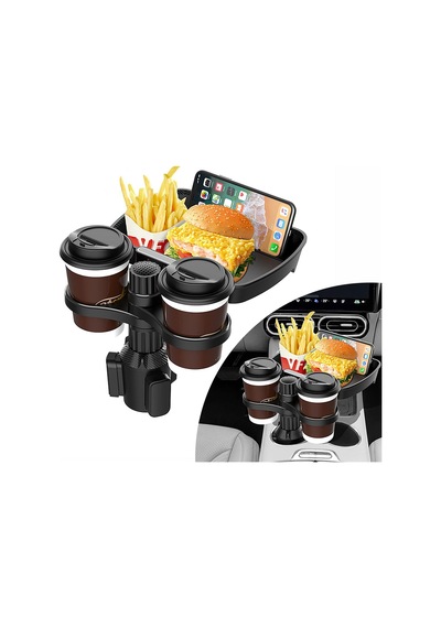 Jng-1048hld Araç İçi Çok Amaçlı Tepsi Masası, Araç Bardak Tutucu, İçecek Tutucu, Masa, Akıllı Telefon Standı, Araç İçi Yemek Rafı Parfümlü Siyah