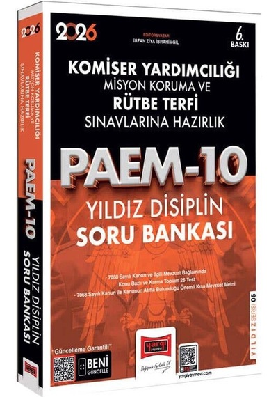 Yargı 2026 Paem Komiser Yardımcılığı Misyon Koruma Ve Rütbe Terfi Sınavlarına Hazırlık Yıldız Disiplin Soru Bankası