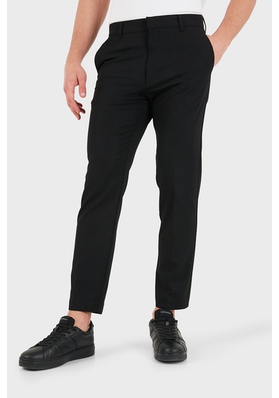 Hugo Yün Karışımlı Regular Fit Düz Paça Pantolon Erkek Pantolon 50564009 001 Siyah