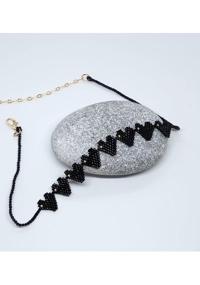 Harmel Jewelry Miyuki Kalpler Choker Siyah