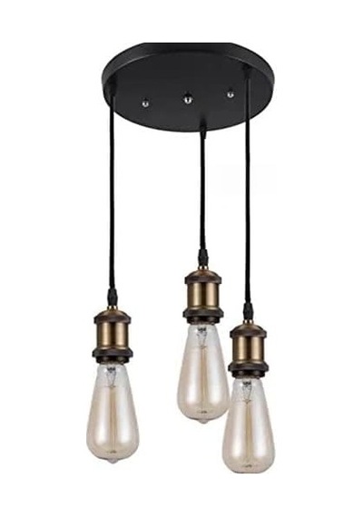 Mylights Retro Rustik Üçlü 30 Cm Metal Sarkıt Avize Rustik Sartık Vintage Sarkıt Diğer