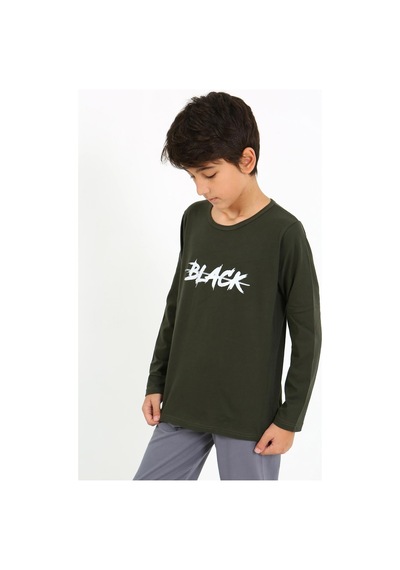 Akbeniz Erkek Çocuk Uzun Kol Penye Pijama Takım 20437 Haki