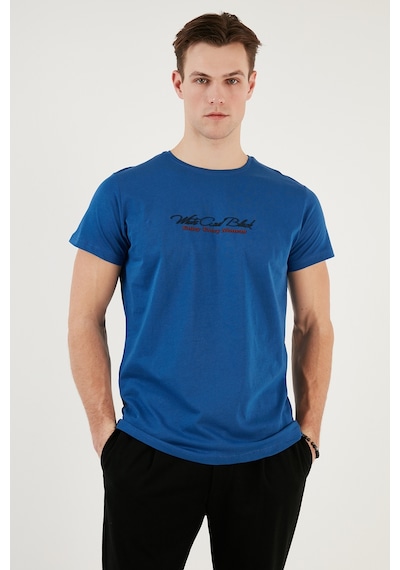 Buratti Pamuklu Slim Fit Bisiklet Yaka Yazılı Erkek T Shirt 541Enjoy Parliament