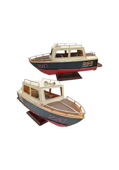 Dekoratif Metal Sürat Teknesi Hız Botu 34cm