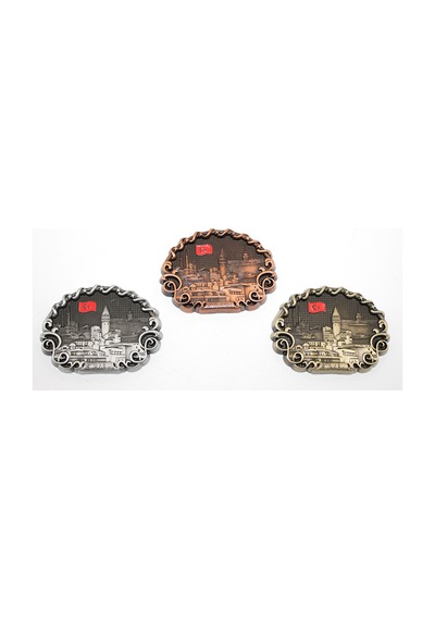 1 Adet İstanbul Yöresel Metal Magnet 9x6 Cm Dekoratif Buzdolabı Magneti Fridge Magnet Hatıra