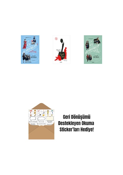 Üç Silahşörler 4 - Louise De La Valliere Ciltli + Siyah Lale + Üç Silahşörler Yirmi Yıl Sonra Ciltli + Okuma Sticker'ları