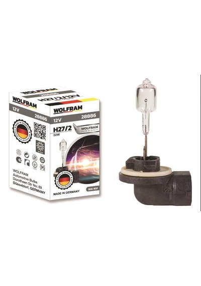 Wolfram 12 Volt H27 50 Watt 886 Eğri Soketli Ampul - 2 Adet