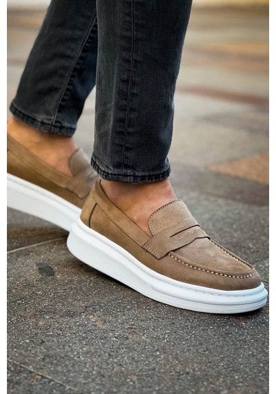 Roof Atelier Erkek Vizon Süet Loafer Ayakkabı - 615 - Lüx Süet Vizon