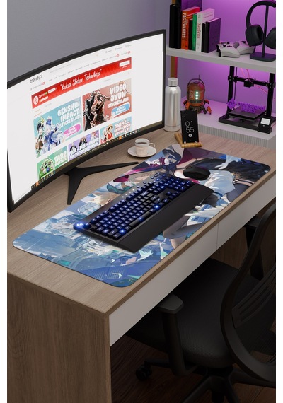 Lyney Genshin Impact Anime Gacha V1 - 90x40 Xxl Gaming Mouse Pad Fare Altlığı