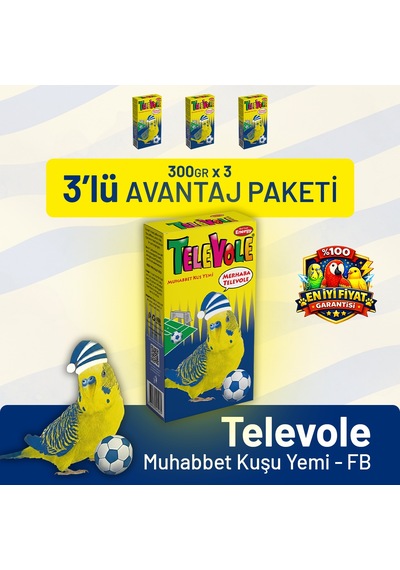 Televole Muhabbet Kuşu Yemi Fb - 3 Adet 300 G