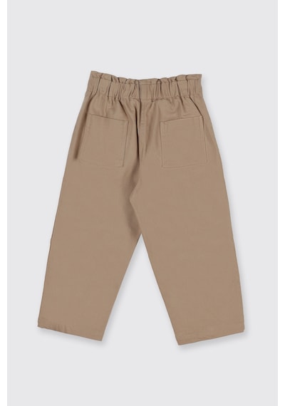 Panço Kız Çocuk Beli Lastikli Pantolon Bej