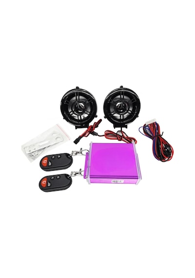 Motosiklet Müzik Çalar Alarm Seti Bluetooth Özellikli Siyah