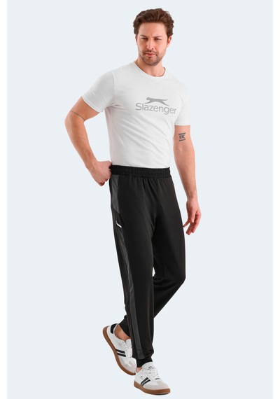Slazenger  Raluca Erkek Fermuar Cepli Dar Paça Siyah Eşofman Altı