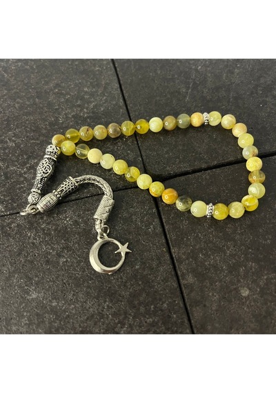 Sertifikalı Sarı Opal 6mm 33lük Doğal Taş Tesbih