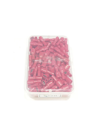 Tam İzoleli Dişi Faston Soket Kablo Ucu 0,8x6,35 0.5-1.5mm² Kırmızı 200 Adet