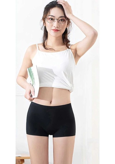 Kadın 2 Adet Dikişsiz Görünmez İz Yapmaz Mini Şort Boxer Siyah Çok Renkli
