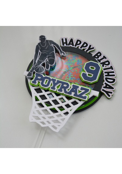 Basketbol Temalı Kişiye Özel Doğum Günü Pasta Süsü Cake Topper