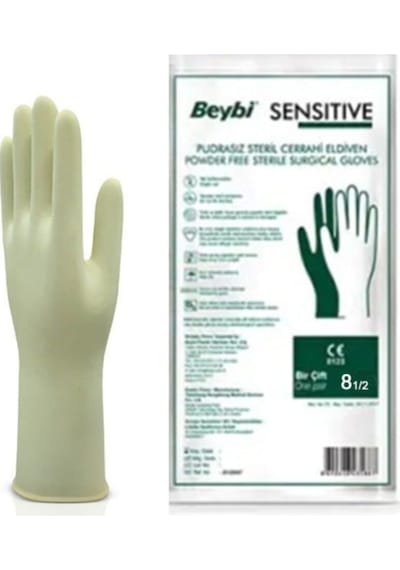 Beybi Sensitive Pudrasız Steril Cerrahi Eldiven 50'li 8.5