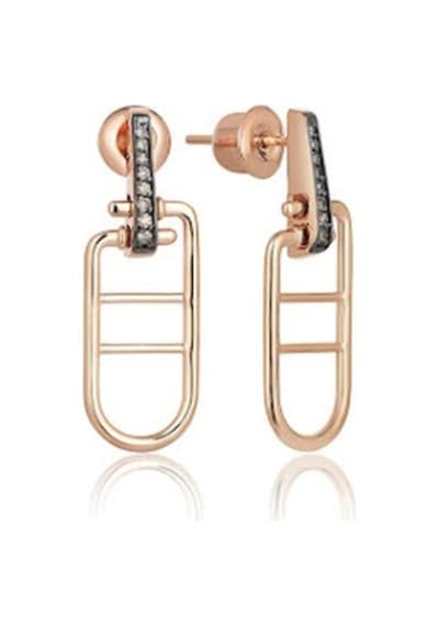 Reis Kuyumculuk T9743 Stand Brown Pembe Altın Küpe