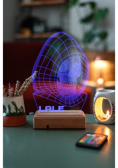 Kişiye Özel 3D Iskelet Kuru Kafa Masaüstü Led Lamba